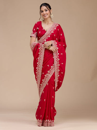 Red Cording Tissue Saree-koskii