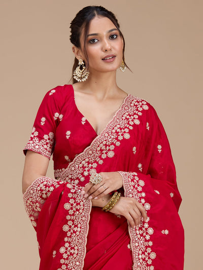 Red Cording Tissue Saree-koskii