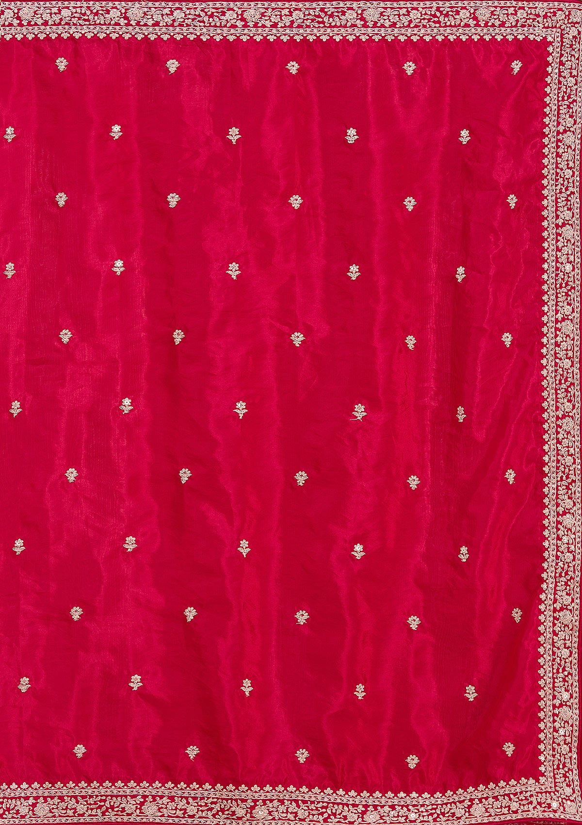 Rani Pink Cording Satin Saree-koskii