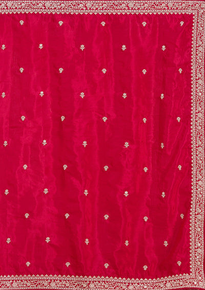 Rani Pink Cording Satin Saree-koskii