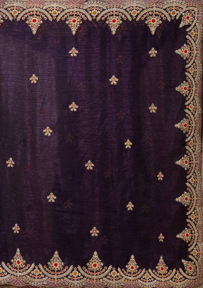 Purple Cording Georgette Saree-koskii