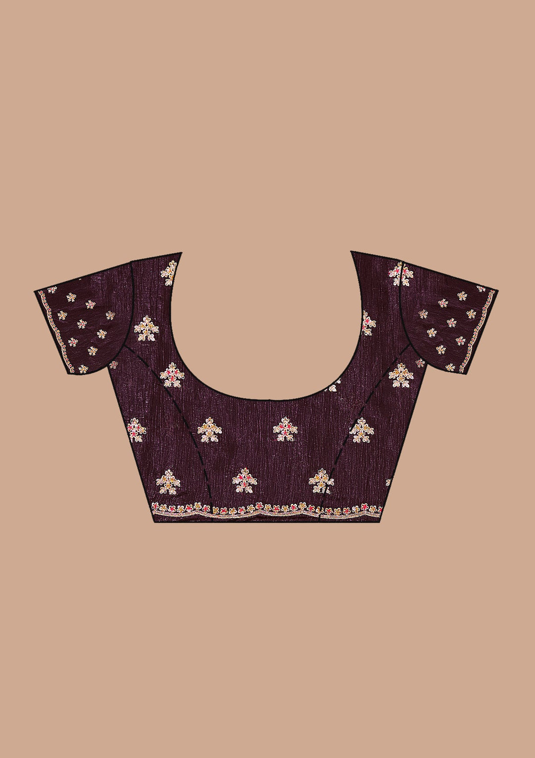 Purple Cording Georgette Saree_koskii