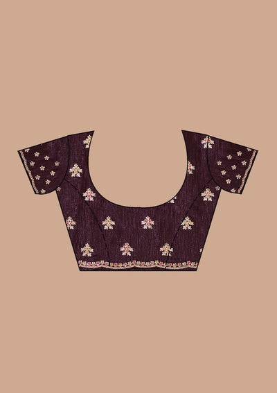 Purple Cording Georgette Saree-koskii