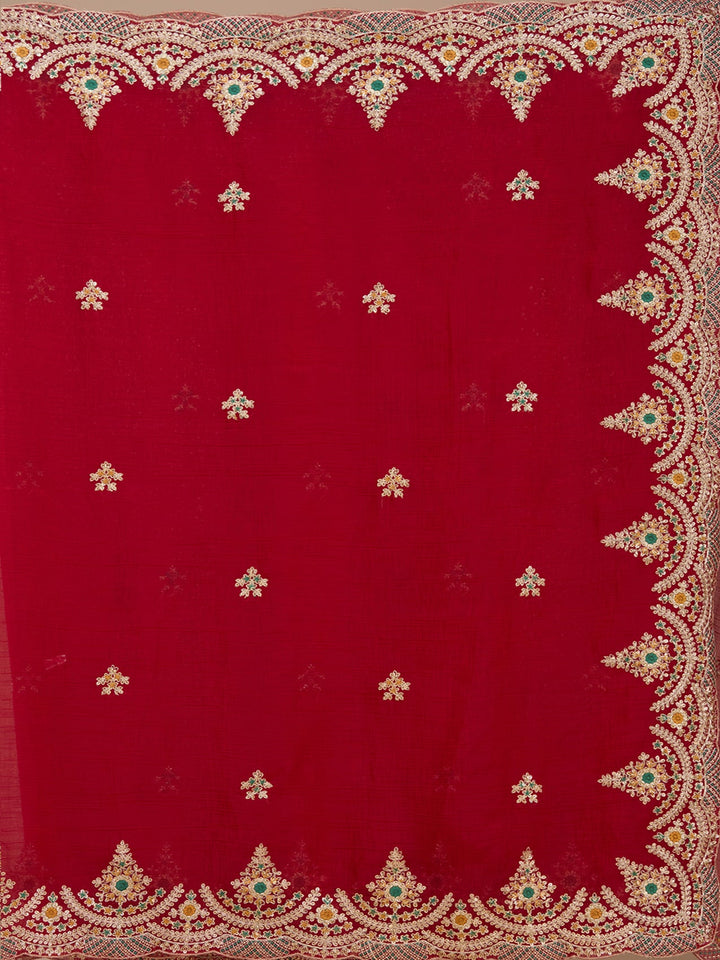 Red Cording Georgette Saree_koskii