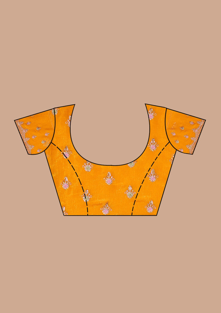 Mustard Cording Tissue Saree_koskii