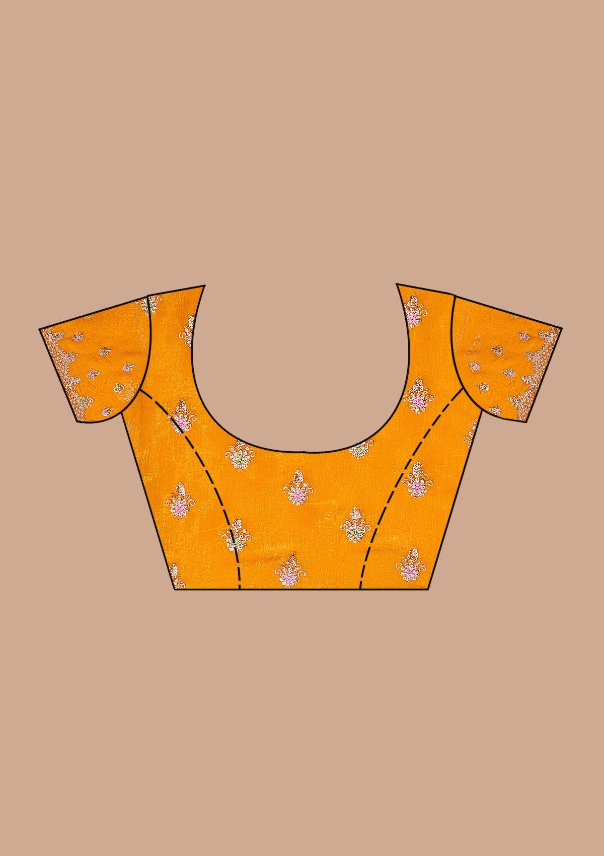 Mustard Cording Tissue Saree-koskii