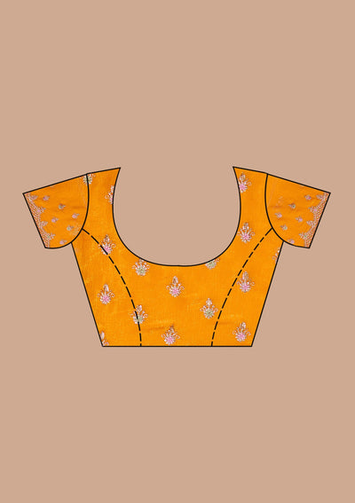 Mustard Cording Tissue Saree-koskii