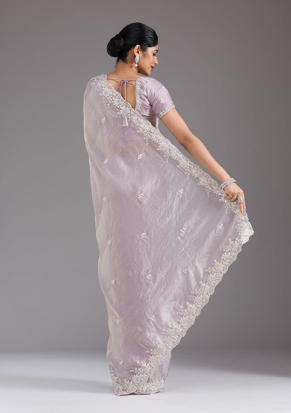 Lavender Gotapatti Satin Saree_koskii
