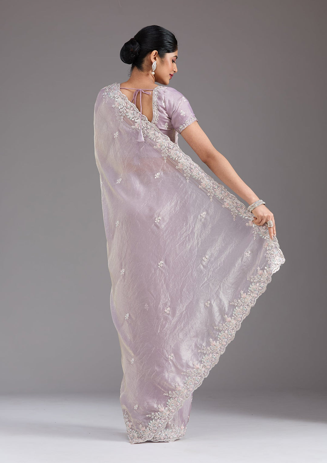 Lavender Gotapatti Satin Saree_koskii