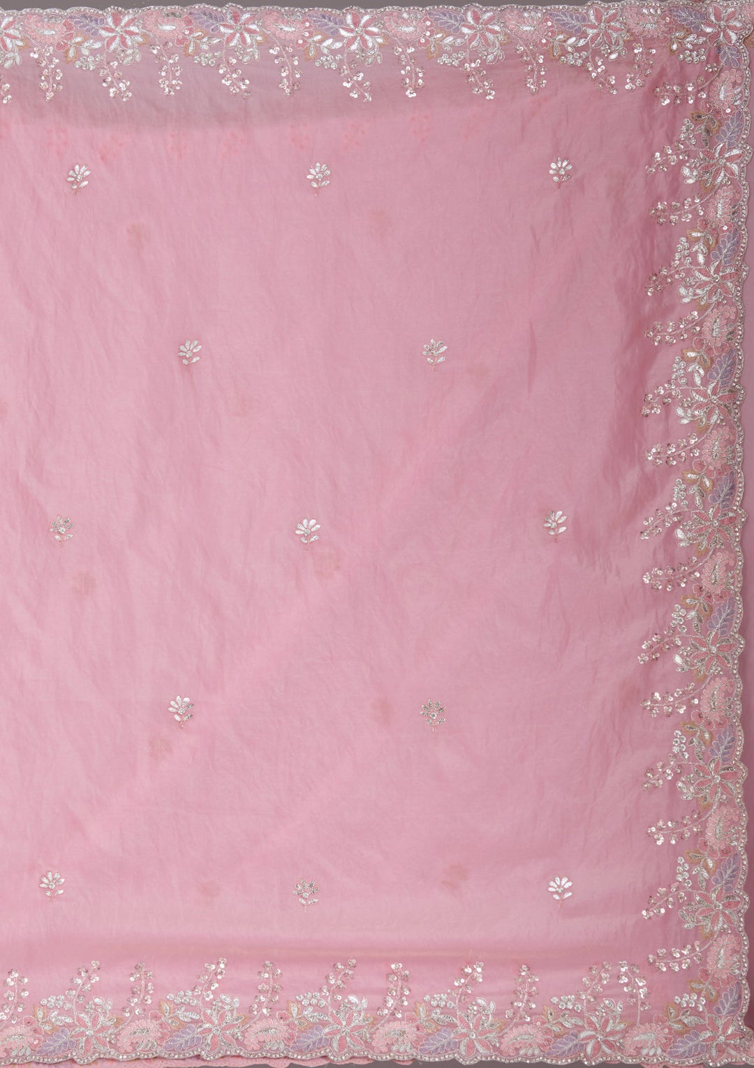 Baby Pink Gotapatti Satin Saree_koskii