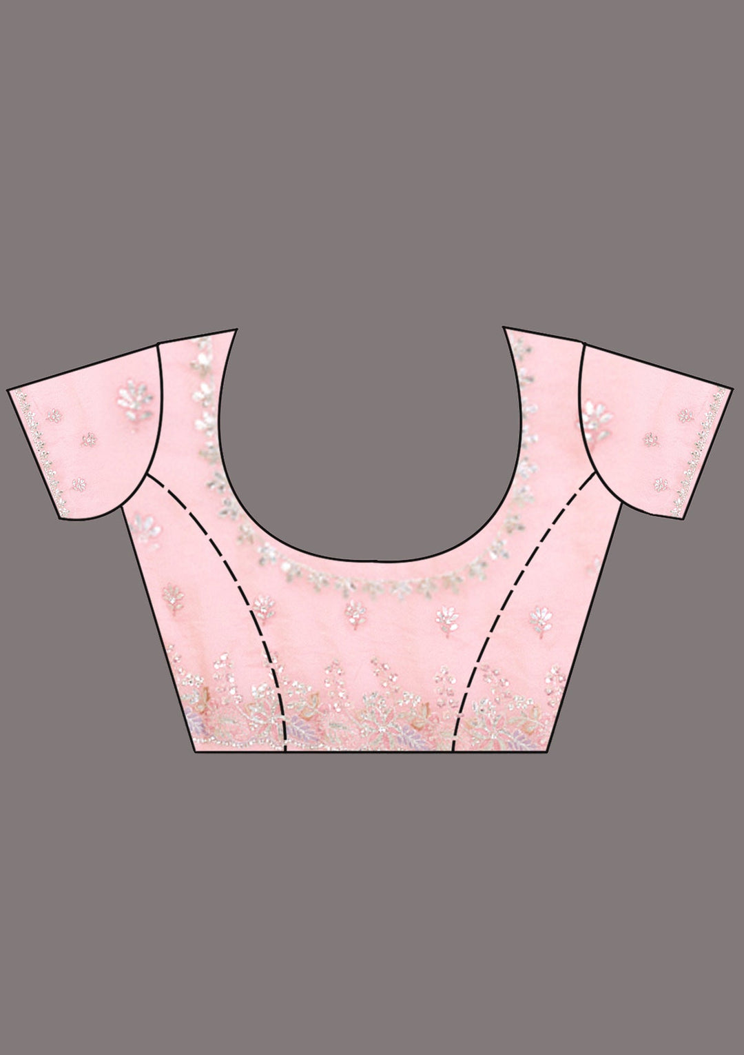 Baby Pink Gotapatti Satin Saree_koskii