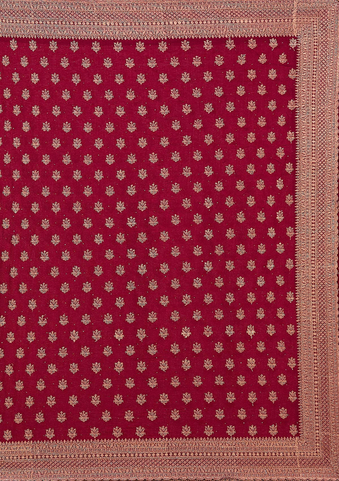 Maroon Zariwork (Antique) Soft Raw Silk Saree_koskii