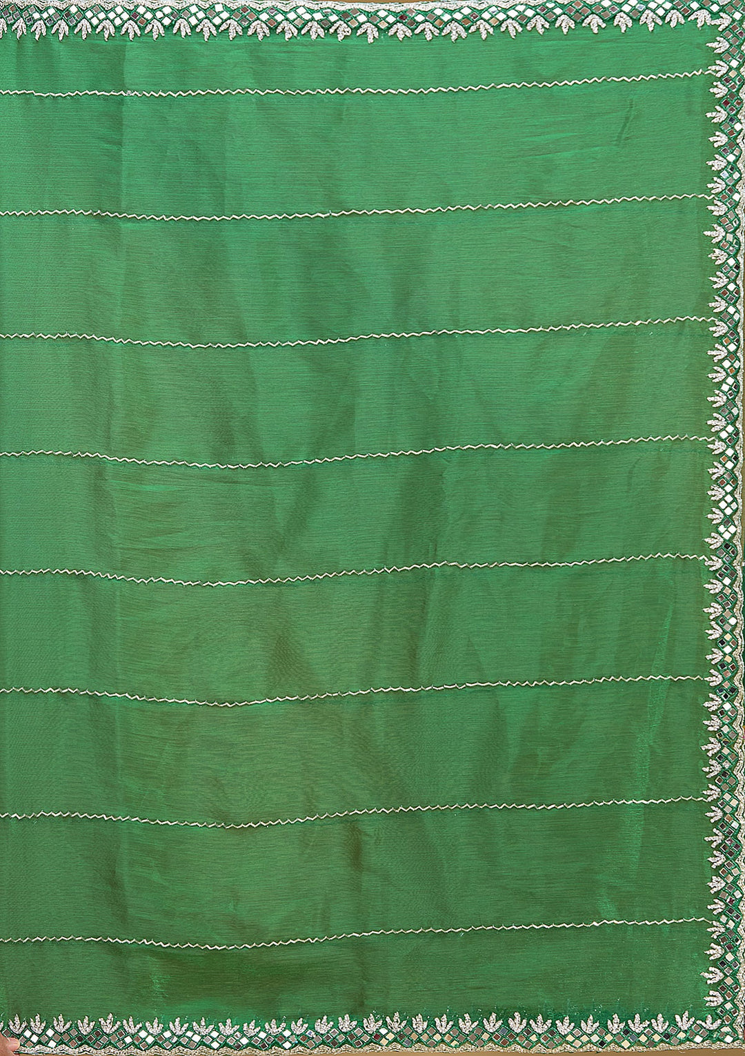 Bottle Green Cutdana Tissue Saree