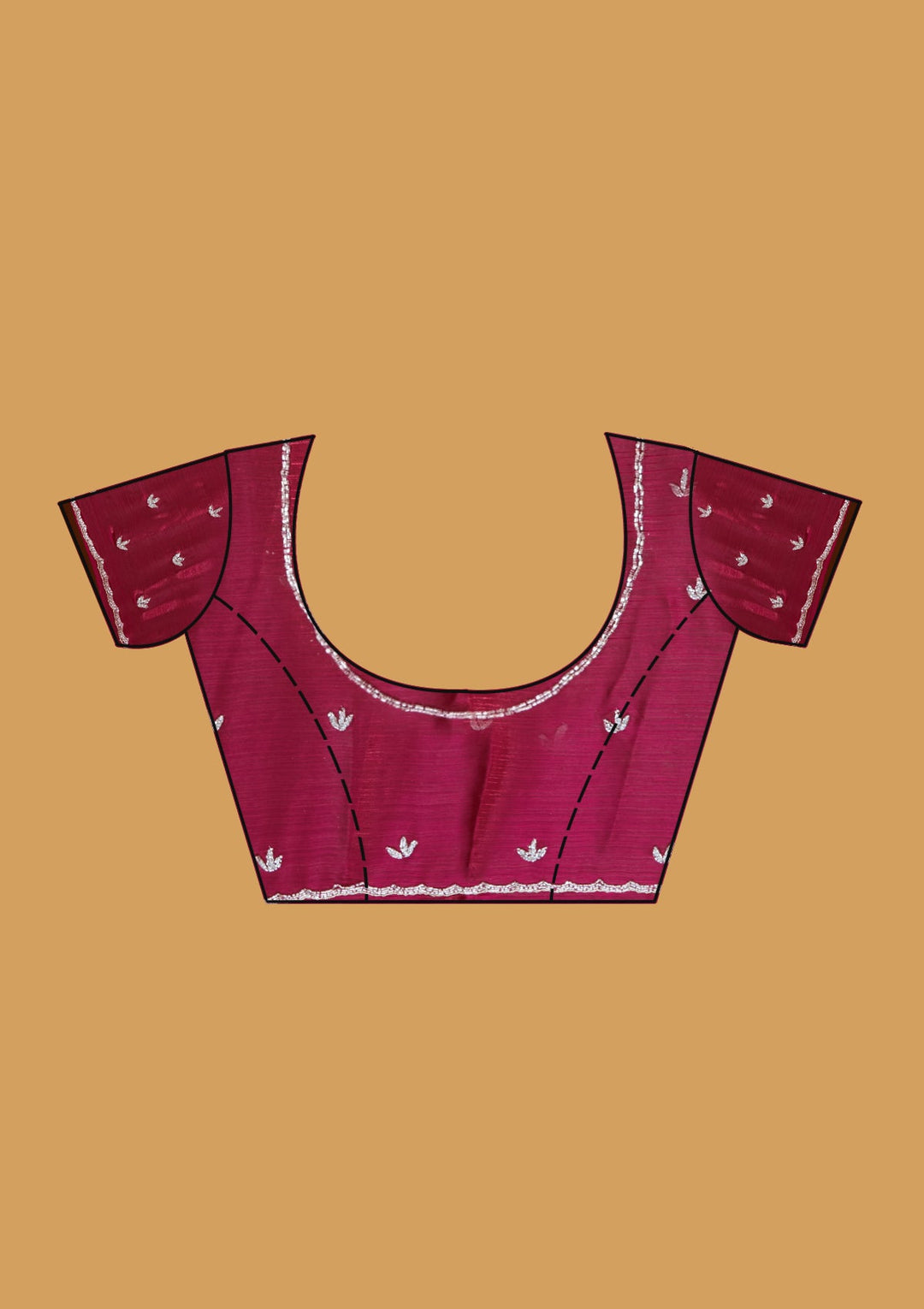 Rani Pink Cutdana Tissue Saree