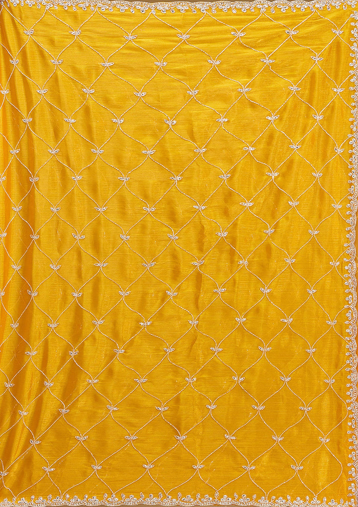 Yellow Cutdana Tissue Saree