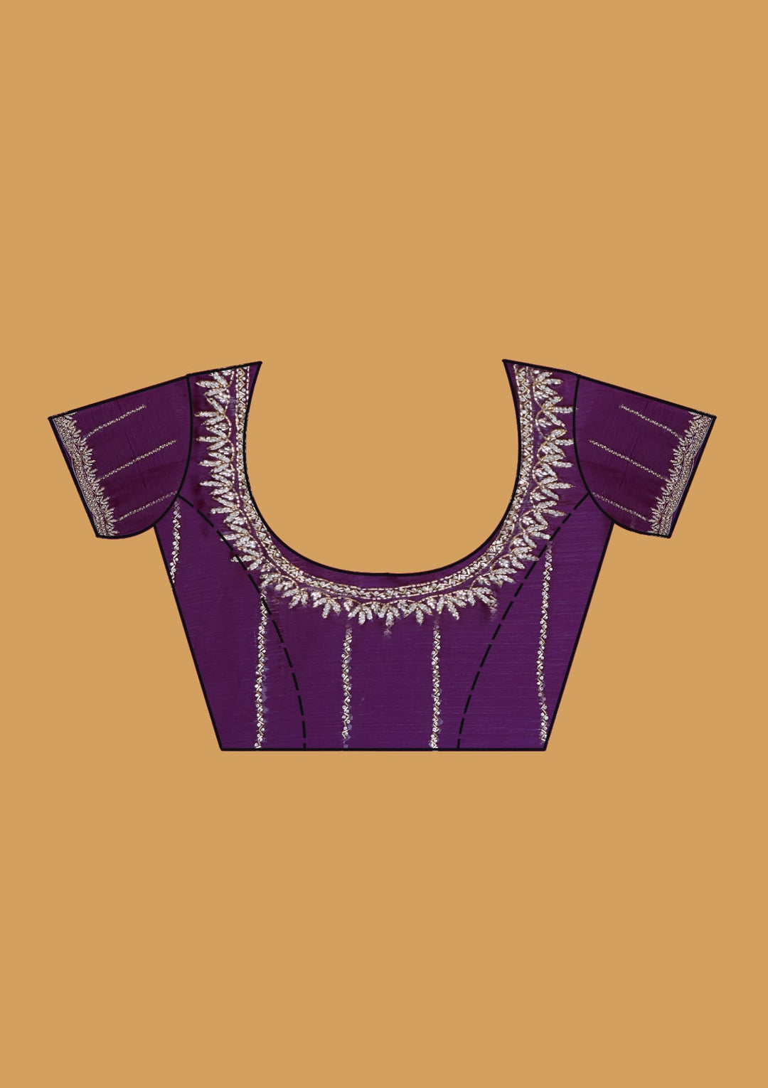 Purple Stonework (Silver) Tissue Saree