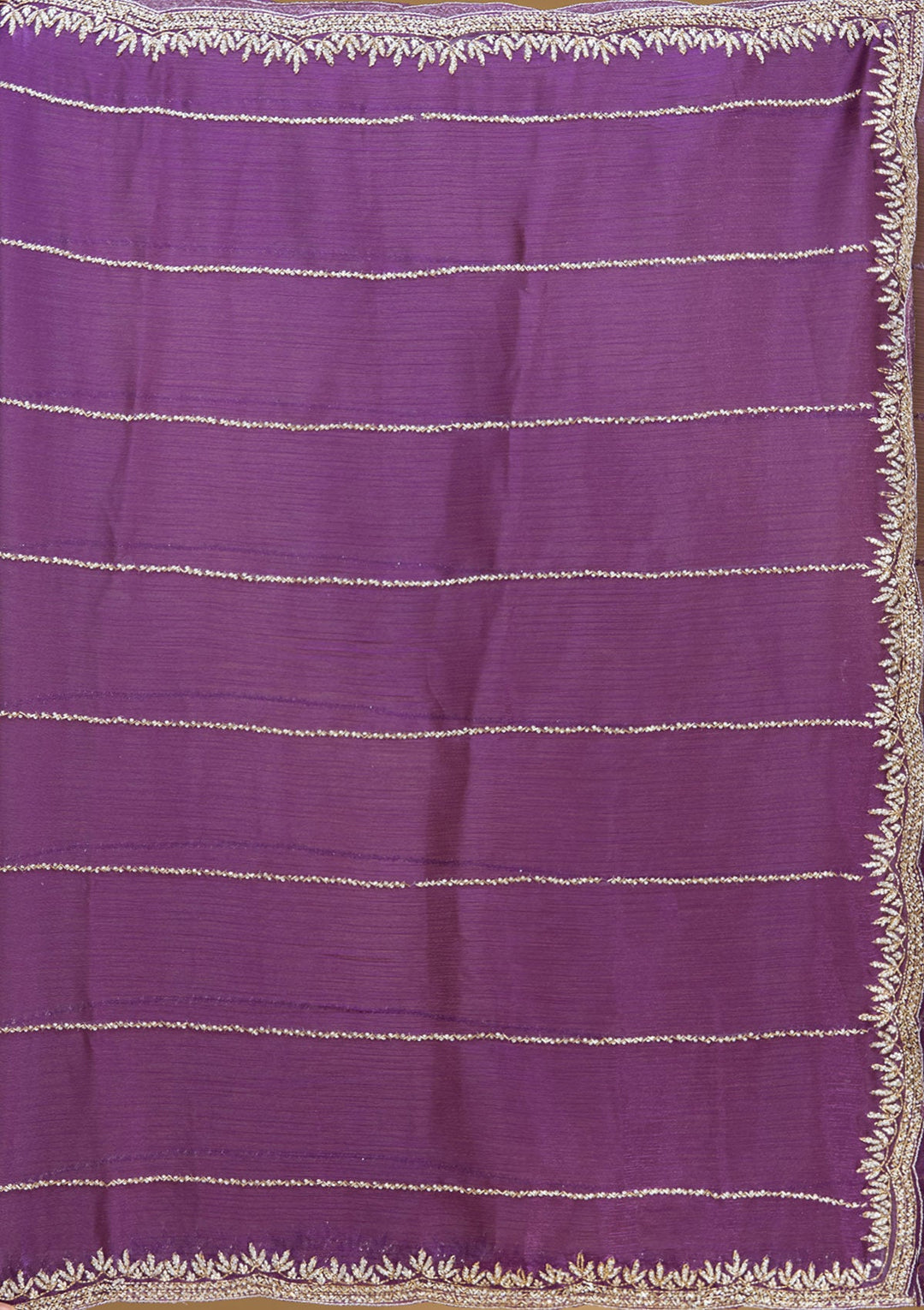 Purple Stonework (Silver) Tissue Saree