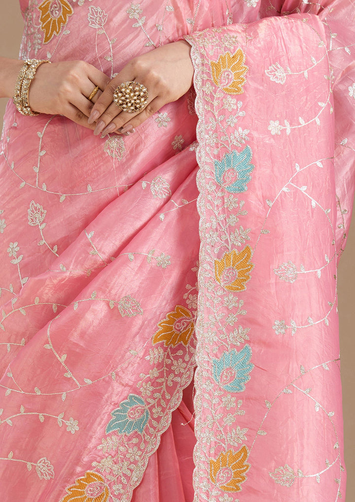 Onion Pink Gotapatti Organza Saree_koskii