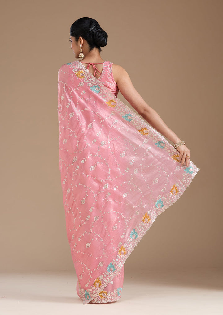 Onion Pink Gotapatti Organza Saree_koskii