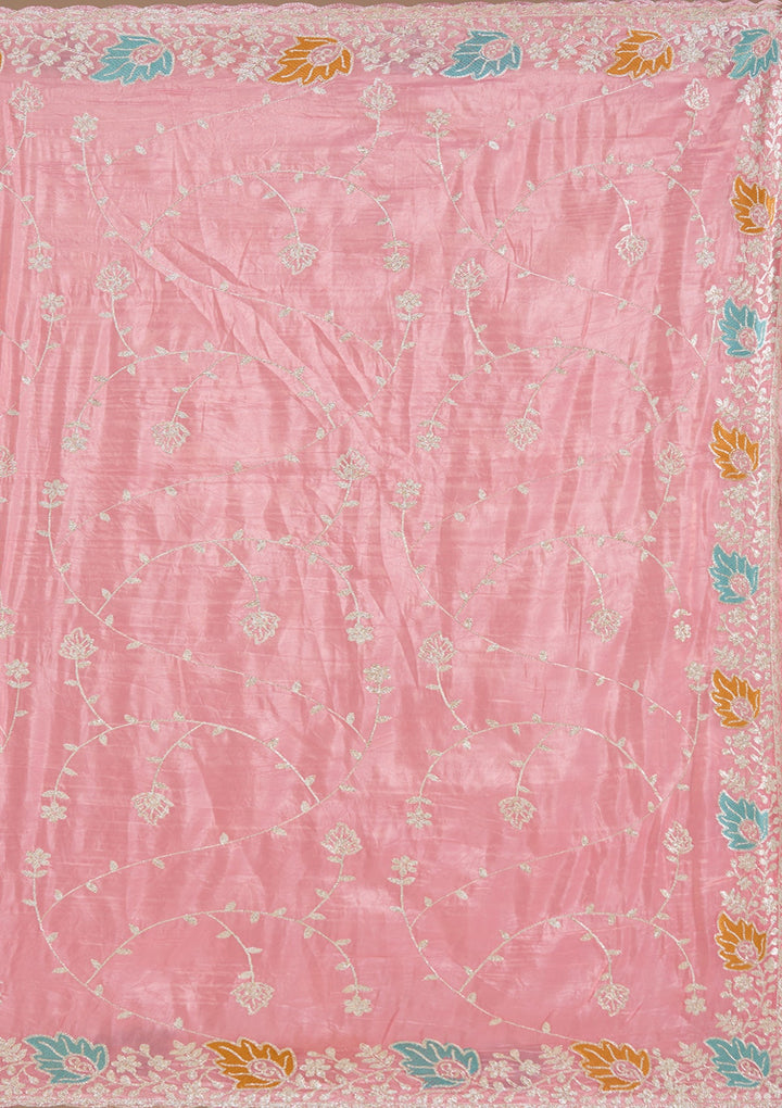 Onion Pink Gotapatti Organza Saree_koskii