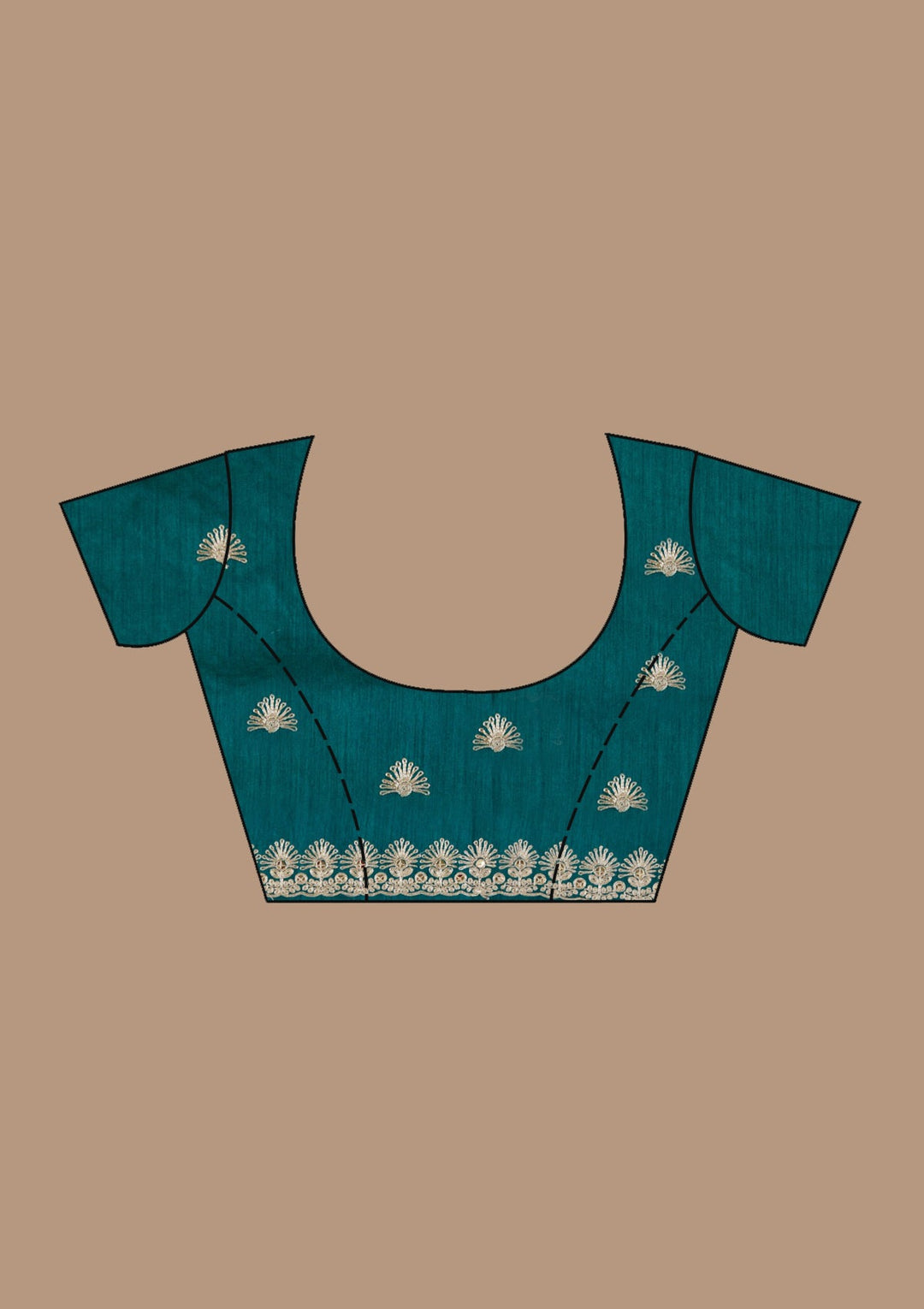 Blue Gotapatti Crepe Saree-Koskii