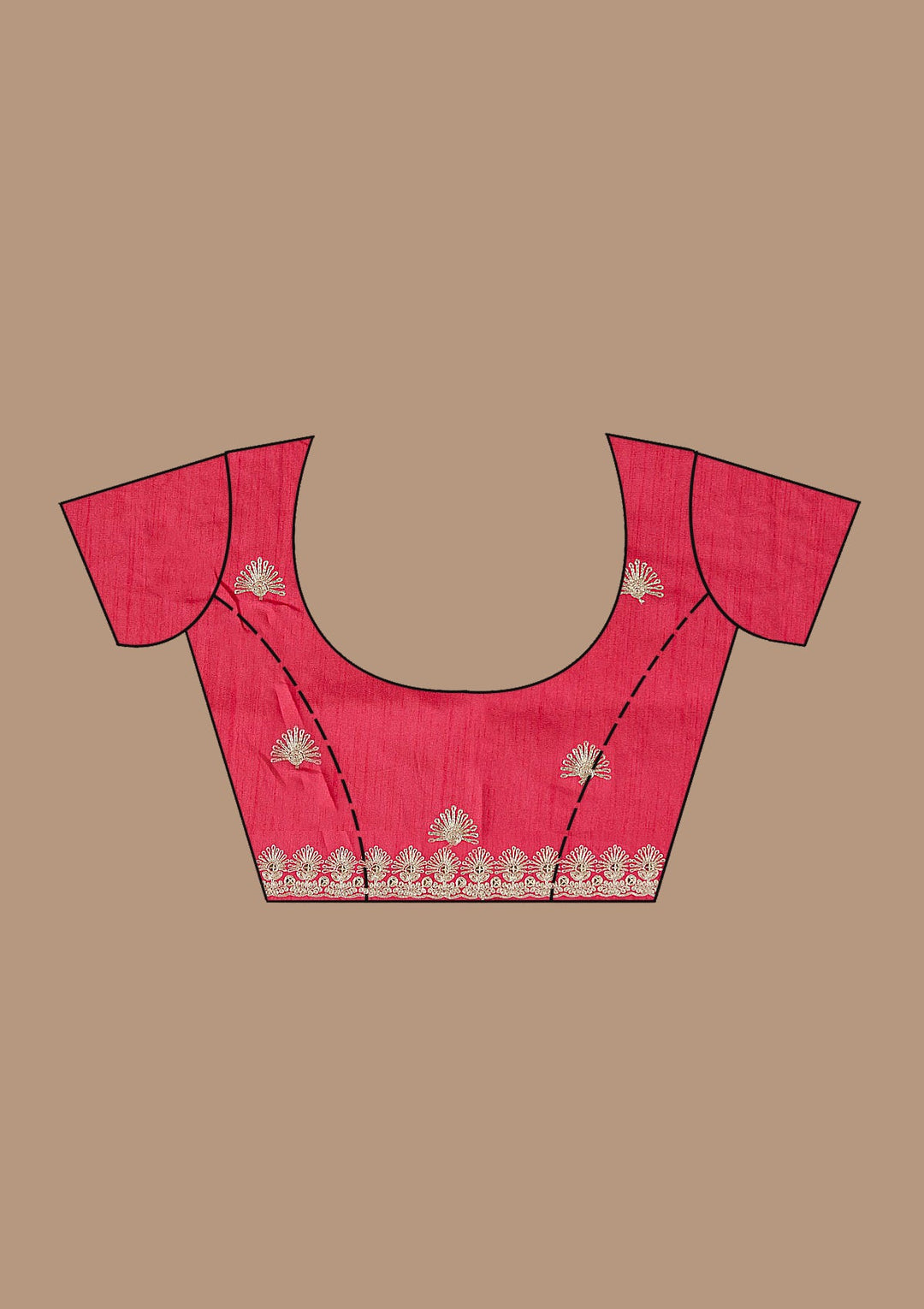 Gajari Pink Gotapatti Crepe Saree-Koskii