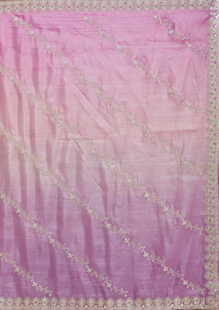 Lavender Gotapatti Crepe Saree-Koskii