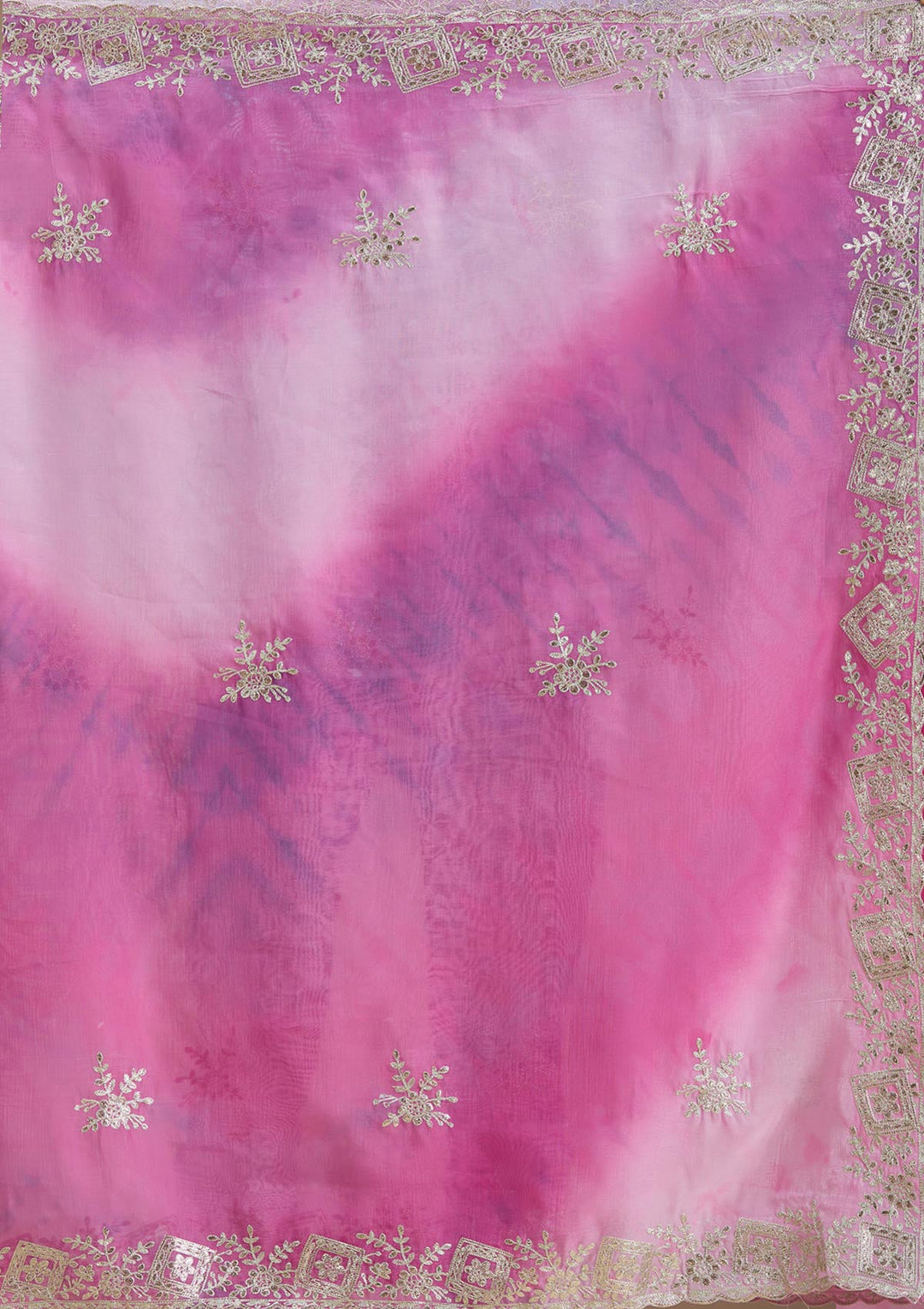 Pink Gotapatti Crepe Saree-Koskii