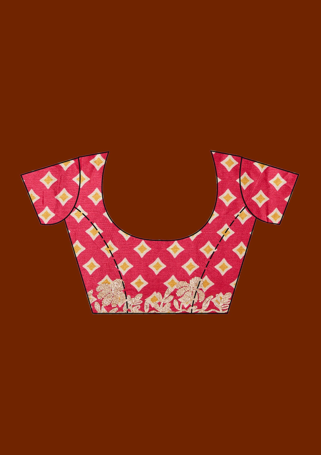 Rani Pink Gotapatti Crepe Saree-Koskii