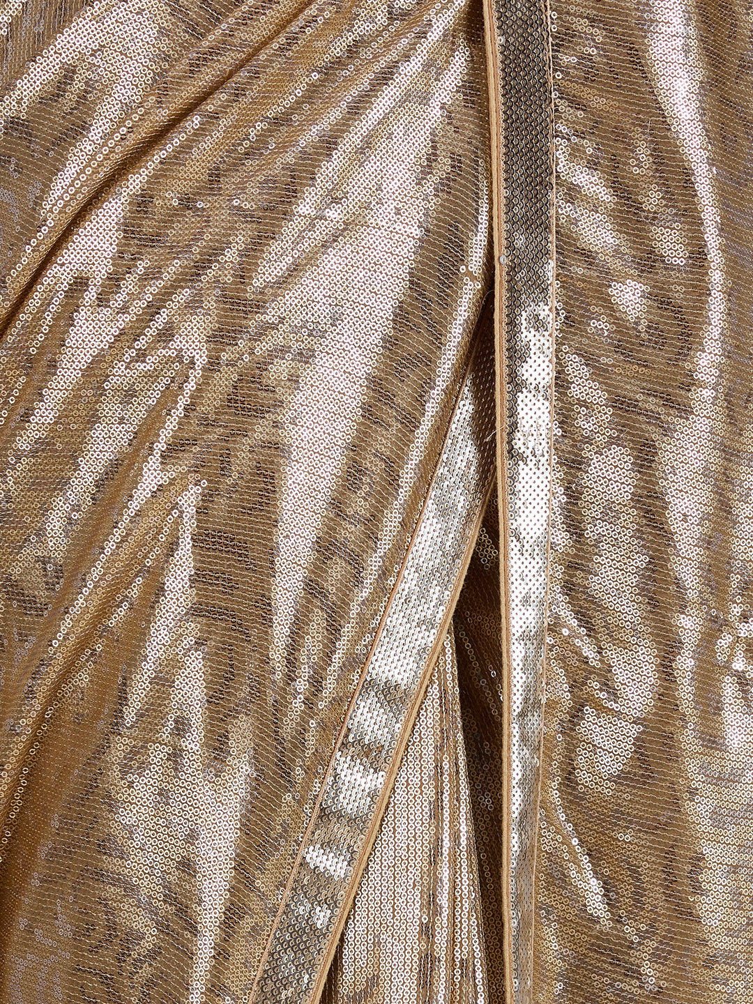 Beige Sequins Georgette Saree