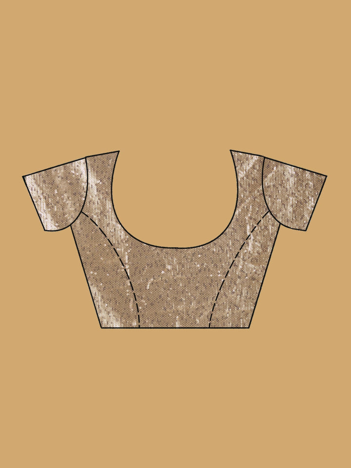 Beige Sequins Georgette Saree