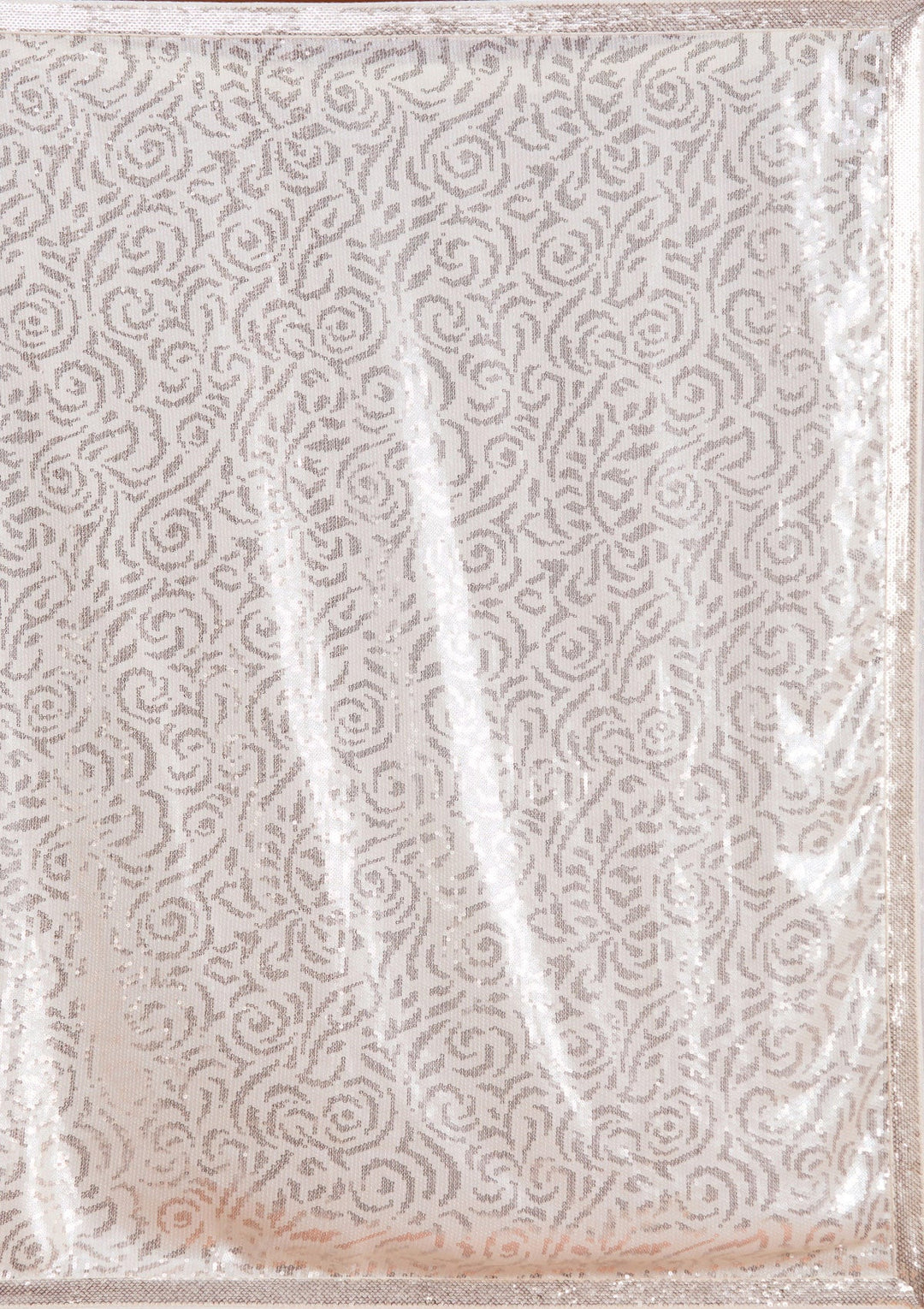 Off White Sequins Georgette Saree-koskii