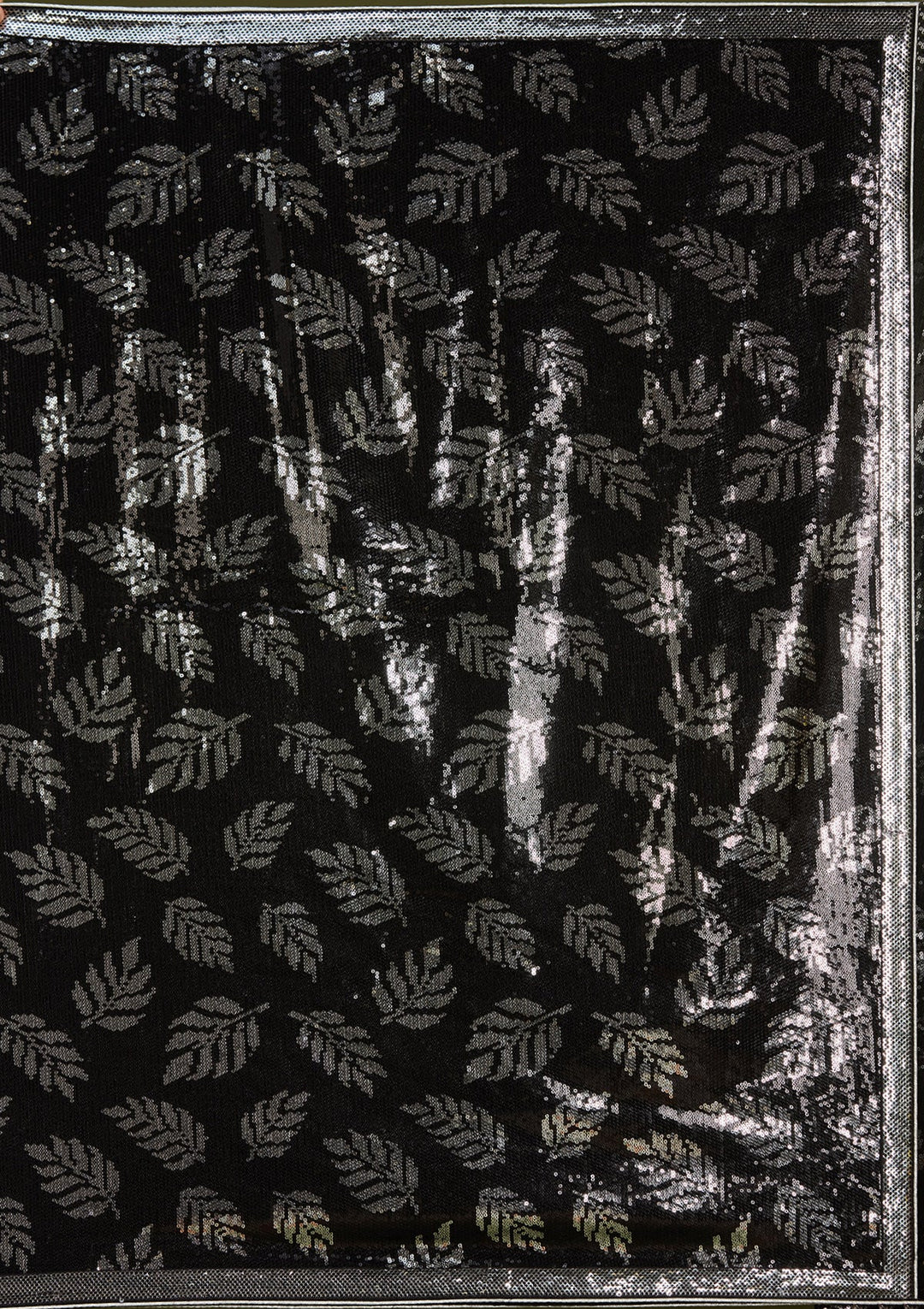 Black Sequins Georgette Saree