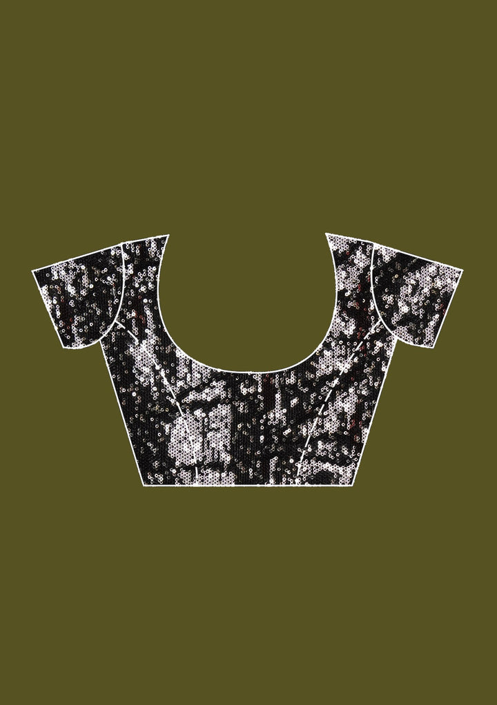 Black Sequins Georgette Saree