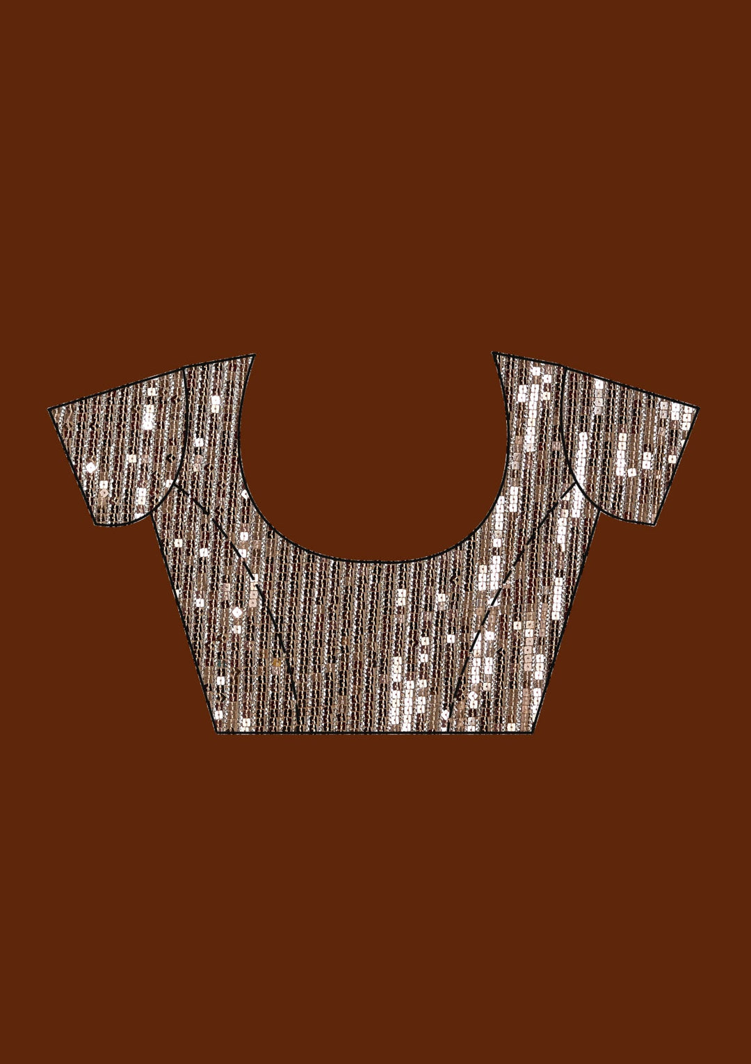 Beige Sequins Georgette Saree_koskii
