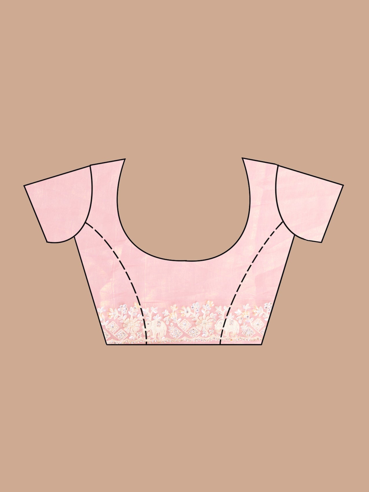 Mauve Pearlwork Tissue Saree-koskii