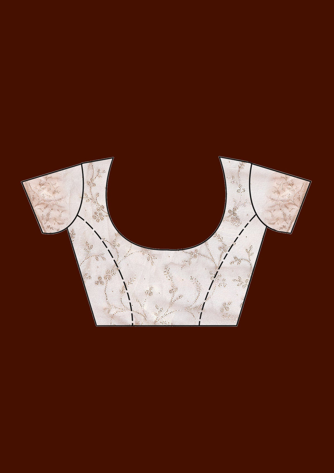 Brown Stonework (Gold) Tissue Saree