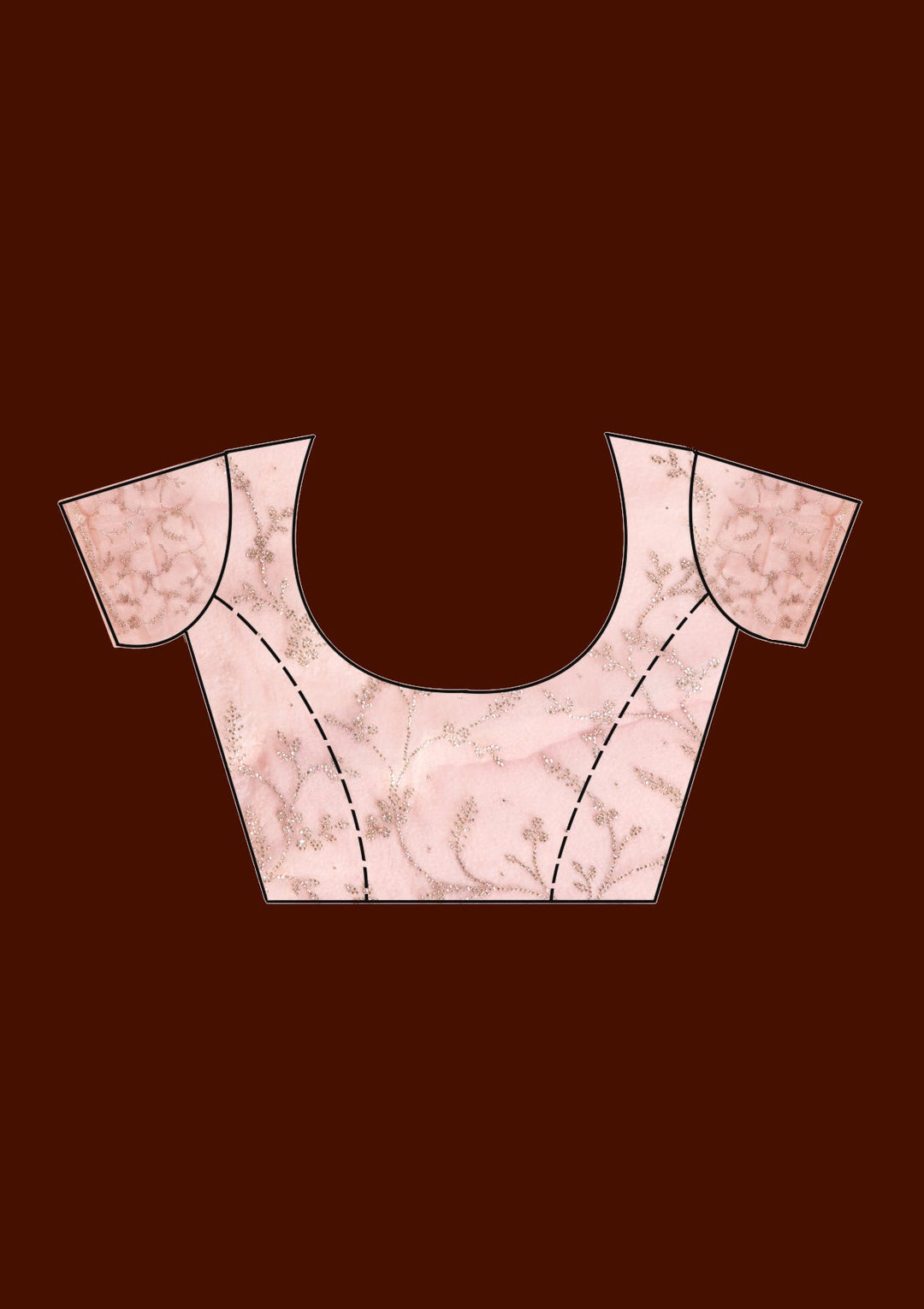 Onion Pink Stonework (Gold) Tissue Saree