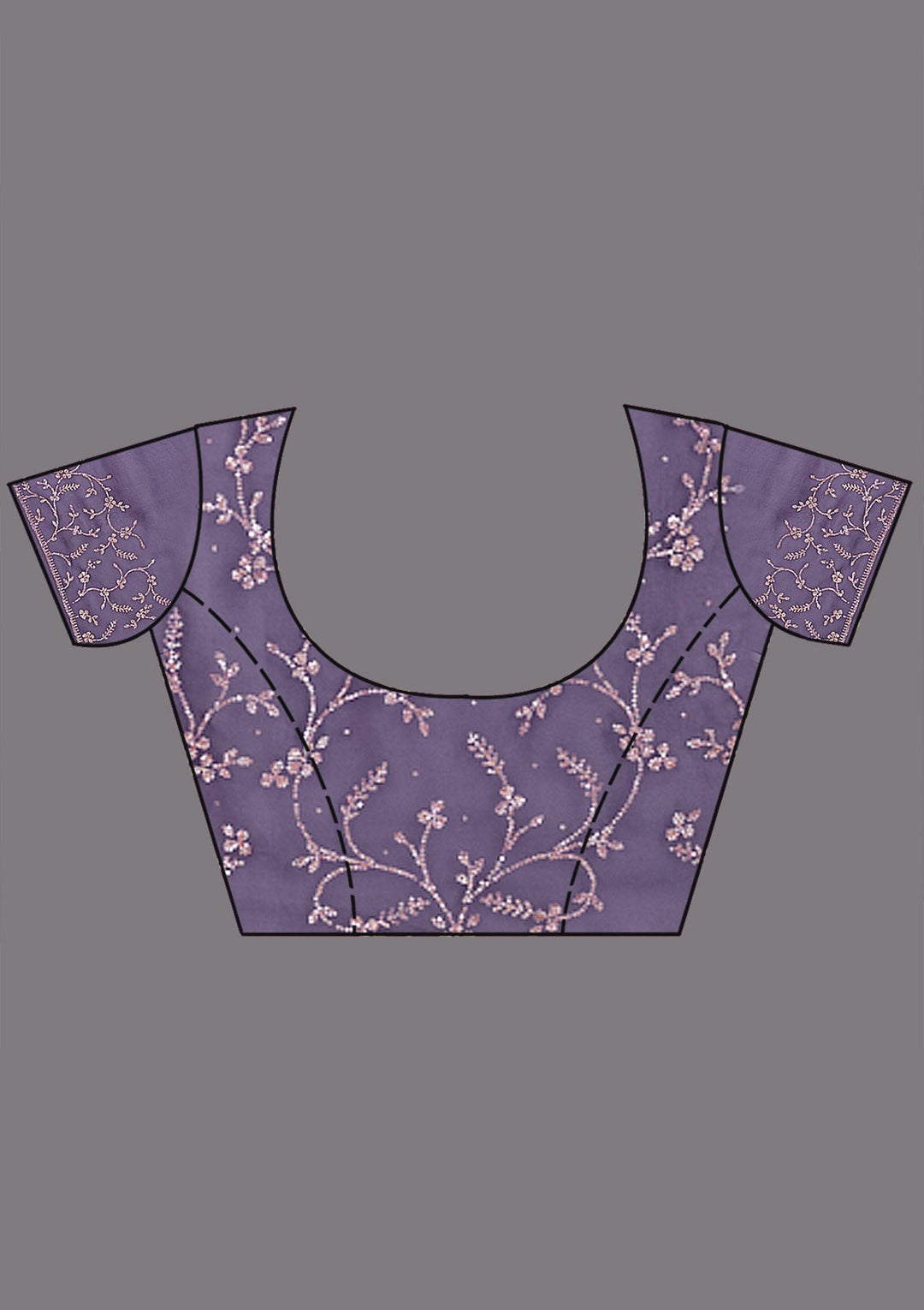 Light Lavender Stonework (Gold) Tissue Saree_koskii