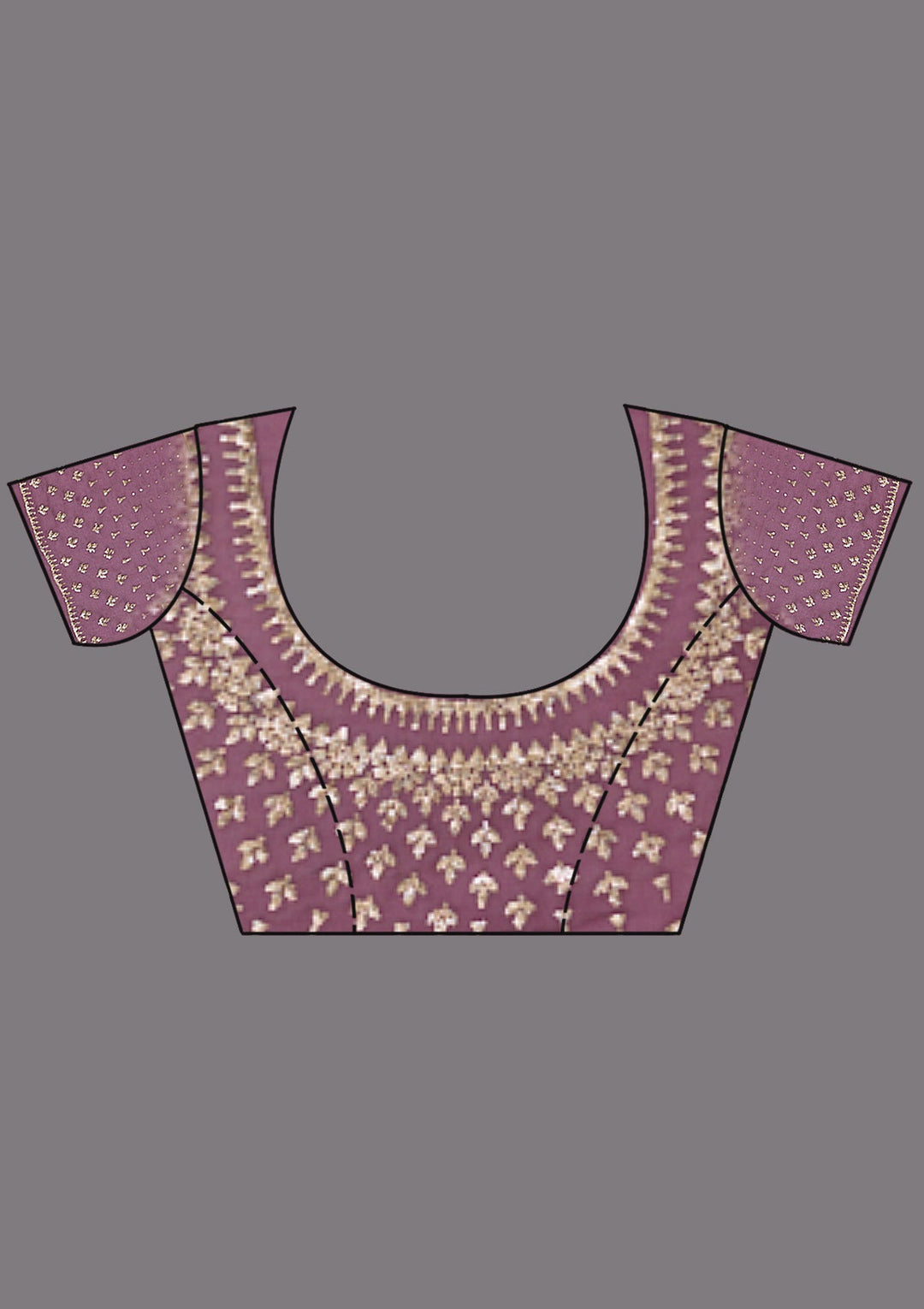 Pink Stonework (Gold) Tissue Saree_koskii