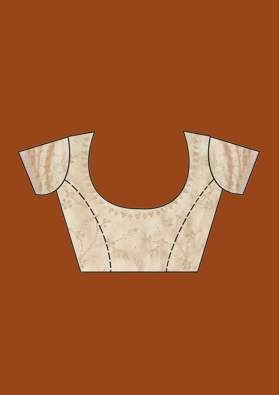 Gajari Pink Stonework (Silver) Tissue Saree