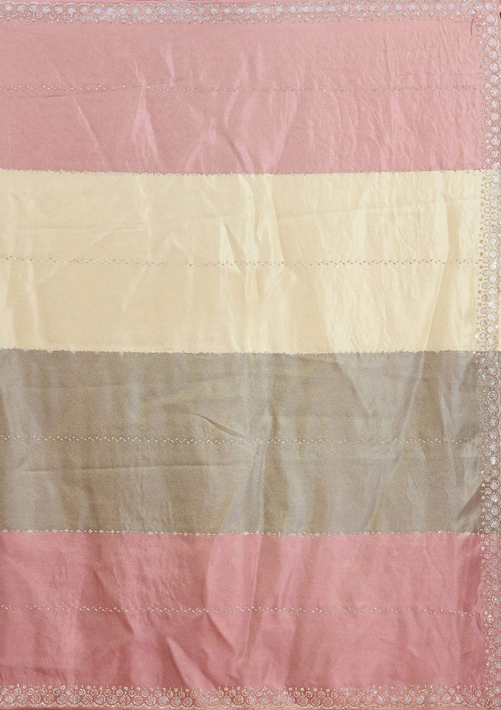 Lavender Stonework (Silver) Tissue Saree