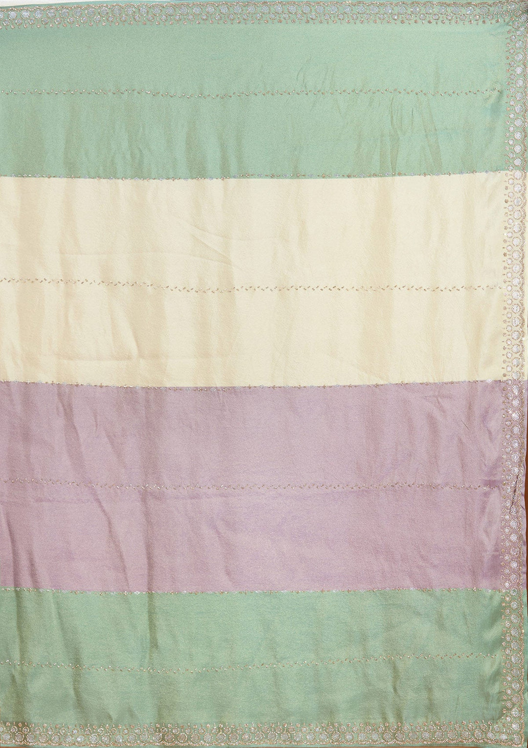 Teal Green Stonework (Silver) Tissue Saree