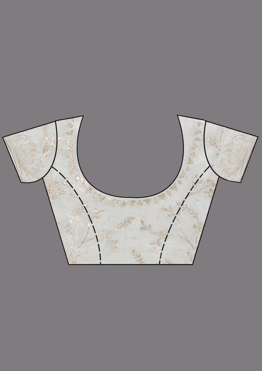 Grey Stonework (Gold) Tissue Saree_koskii