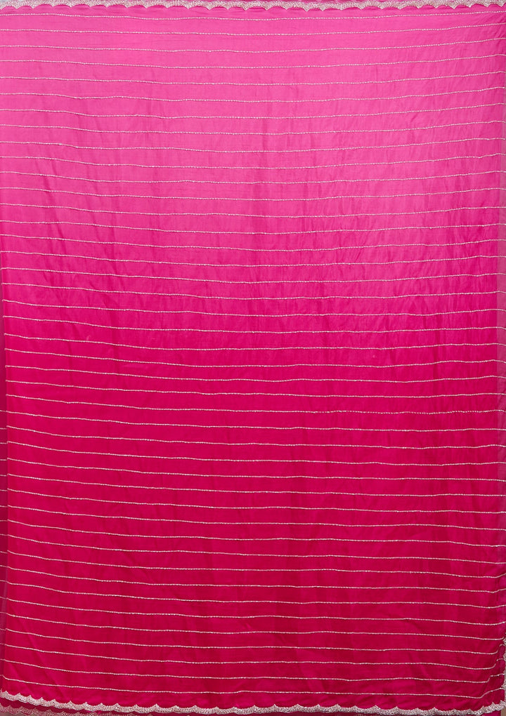 Rani Pink Cutdana Crepe Saree_koskii