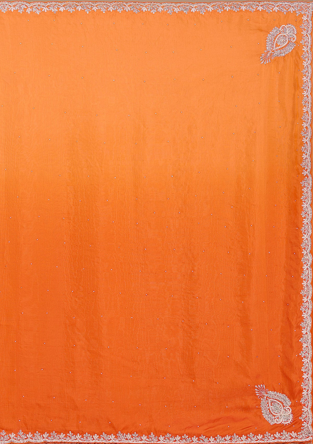 Orange Cutdana Satin Saree_koskii