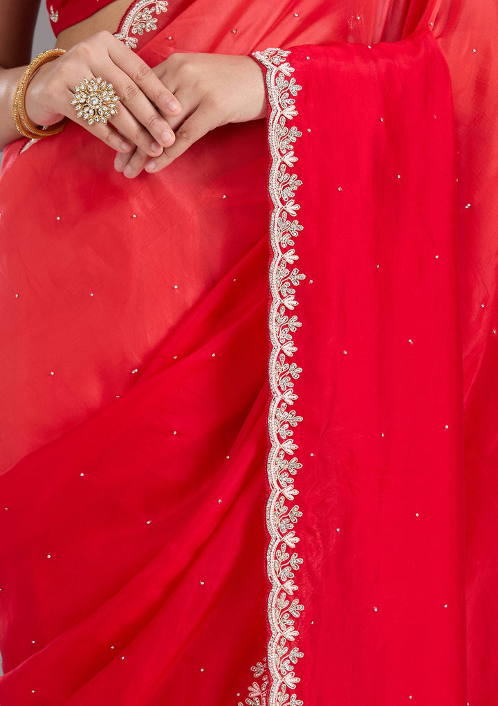 Red Cutdana Satin Saree_koskii