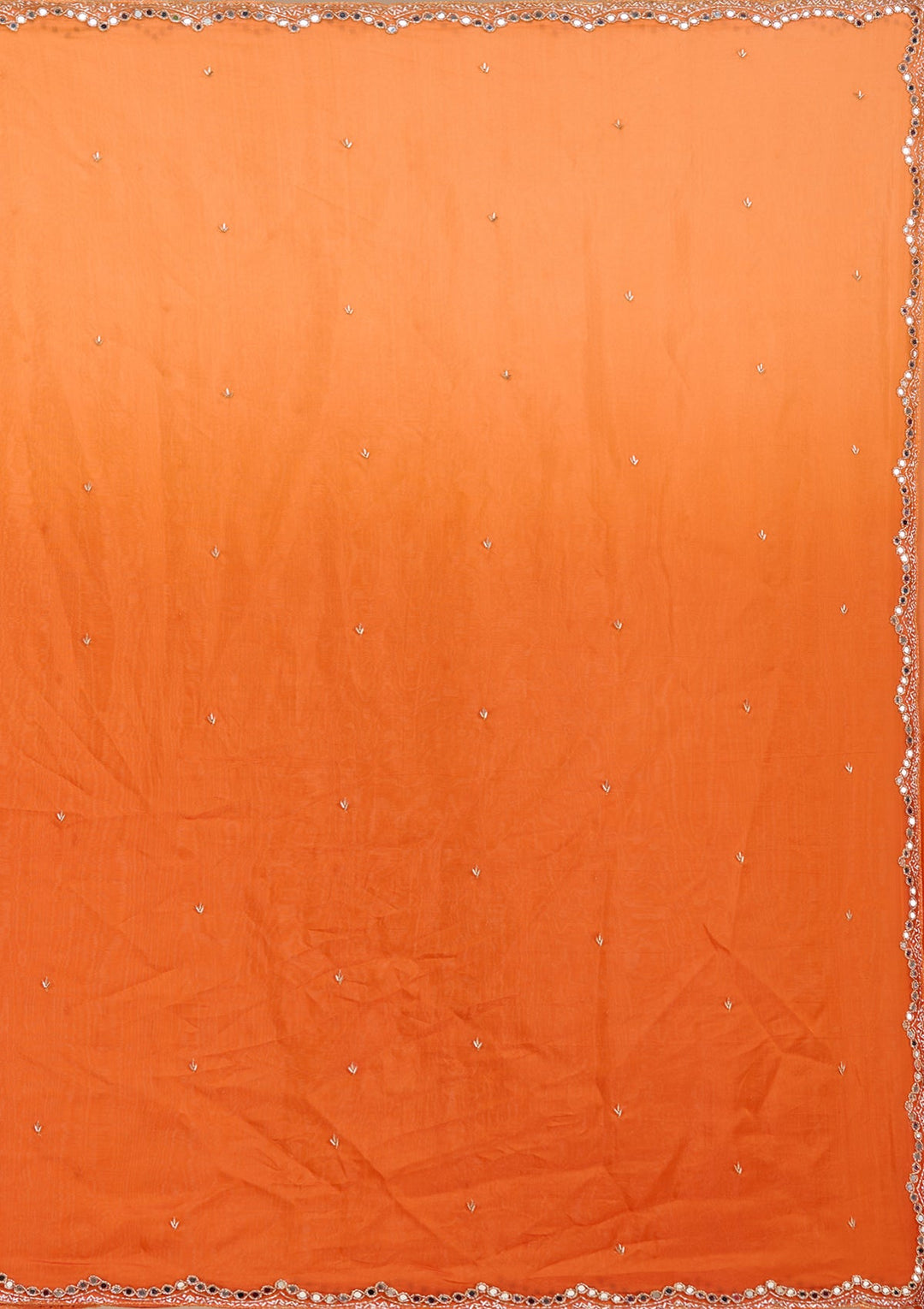 Orange Cutdana Satin Saree_koskii