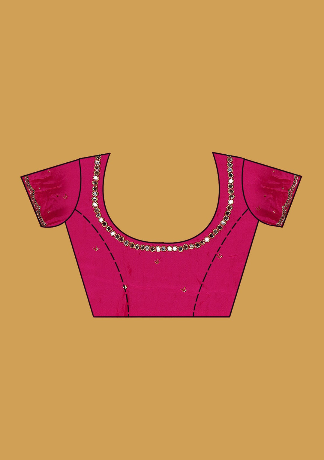 Rani Pink Cutwork Tissue Saree