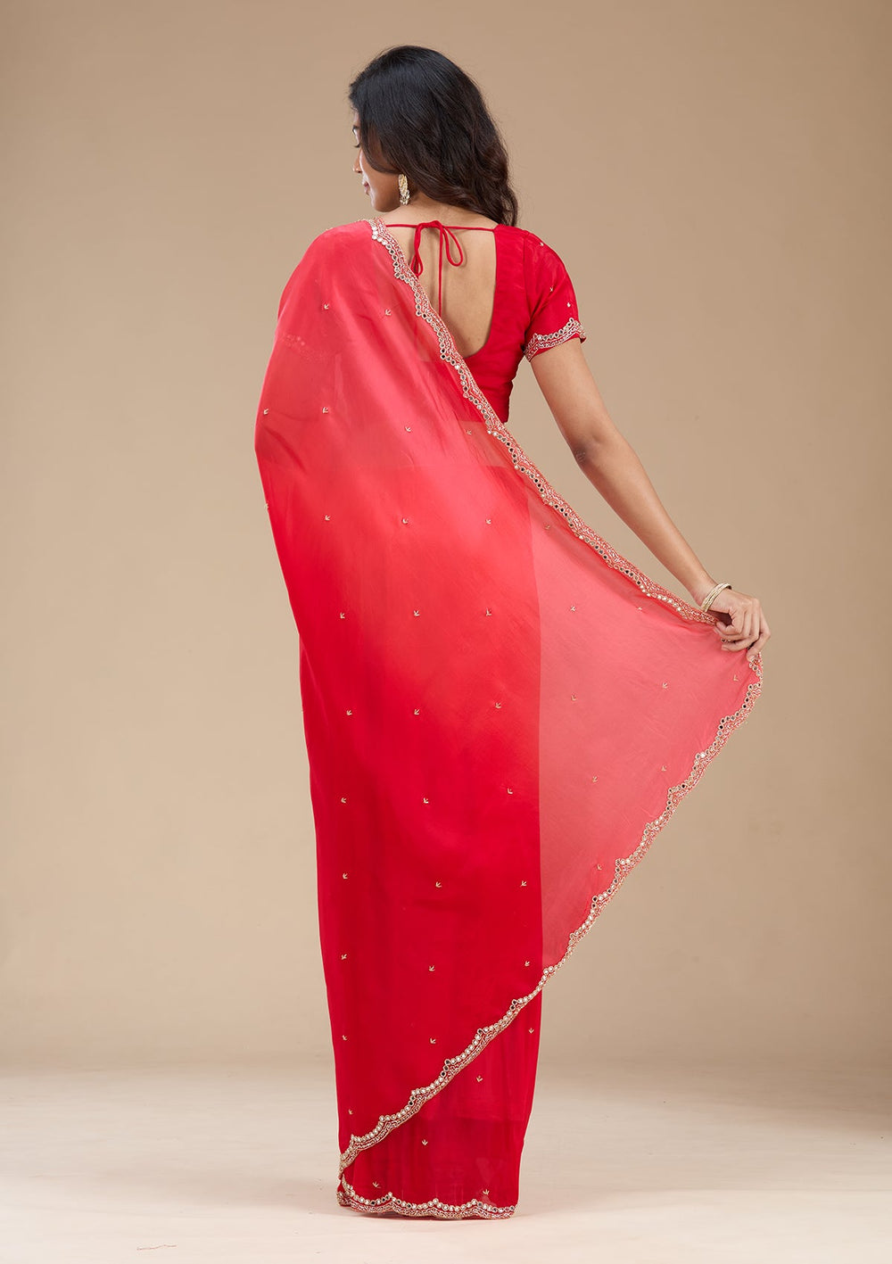 Red Cutdana Satin Saree_koskii